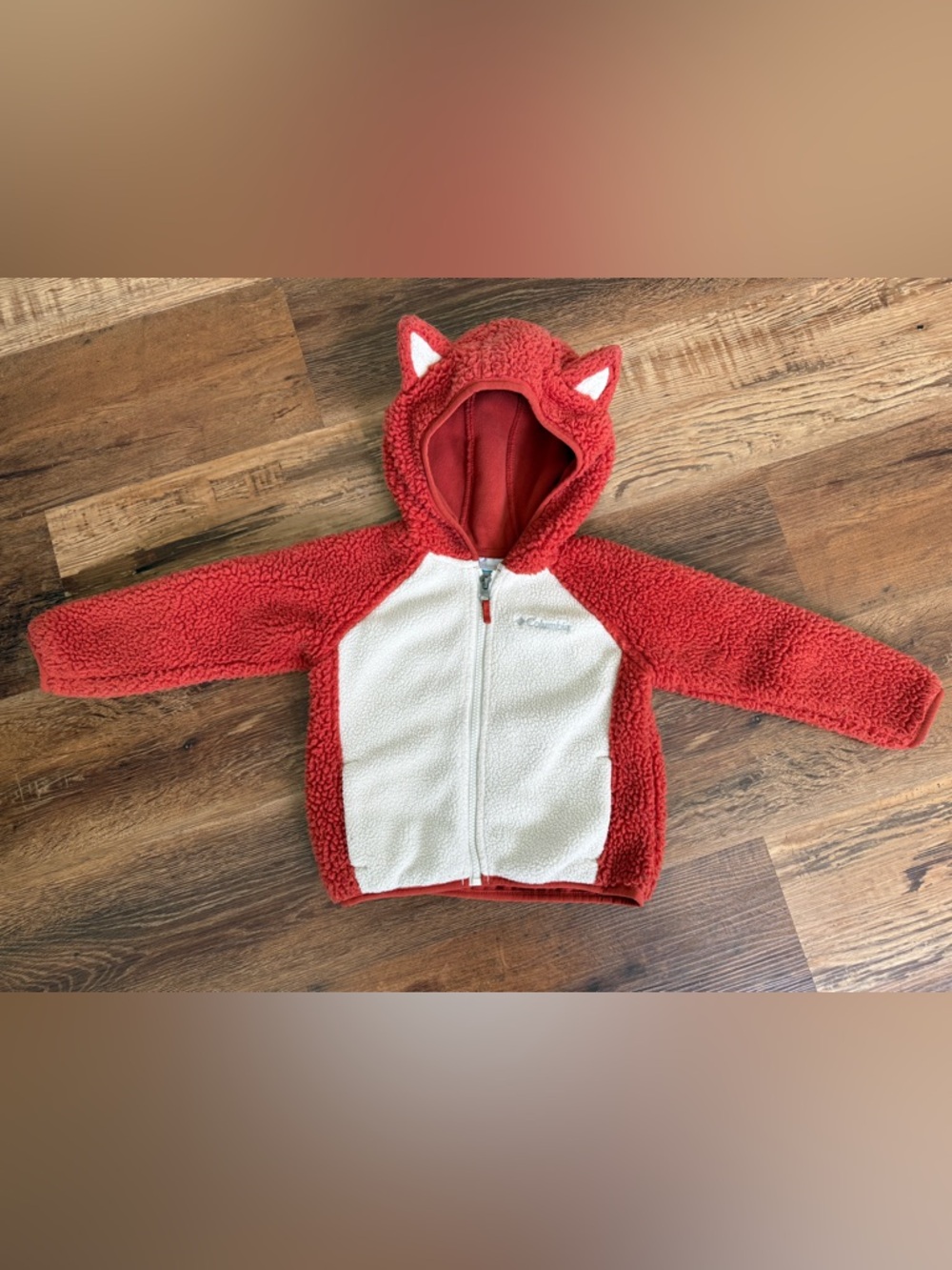 Toddler Columbia Fox Sherpa Hooded Jacket with Ear Detail - 3T